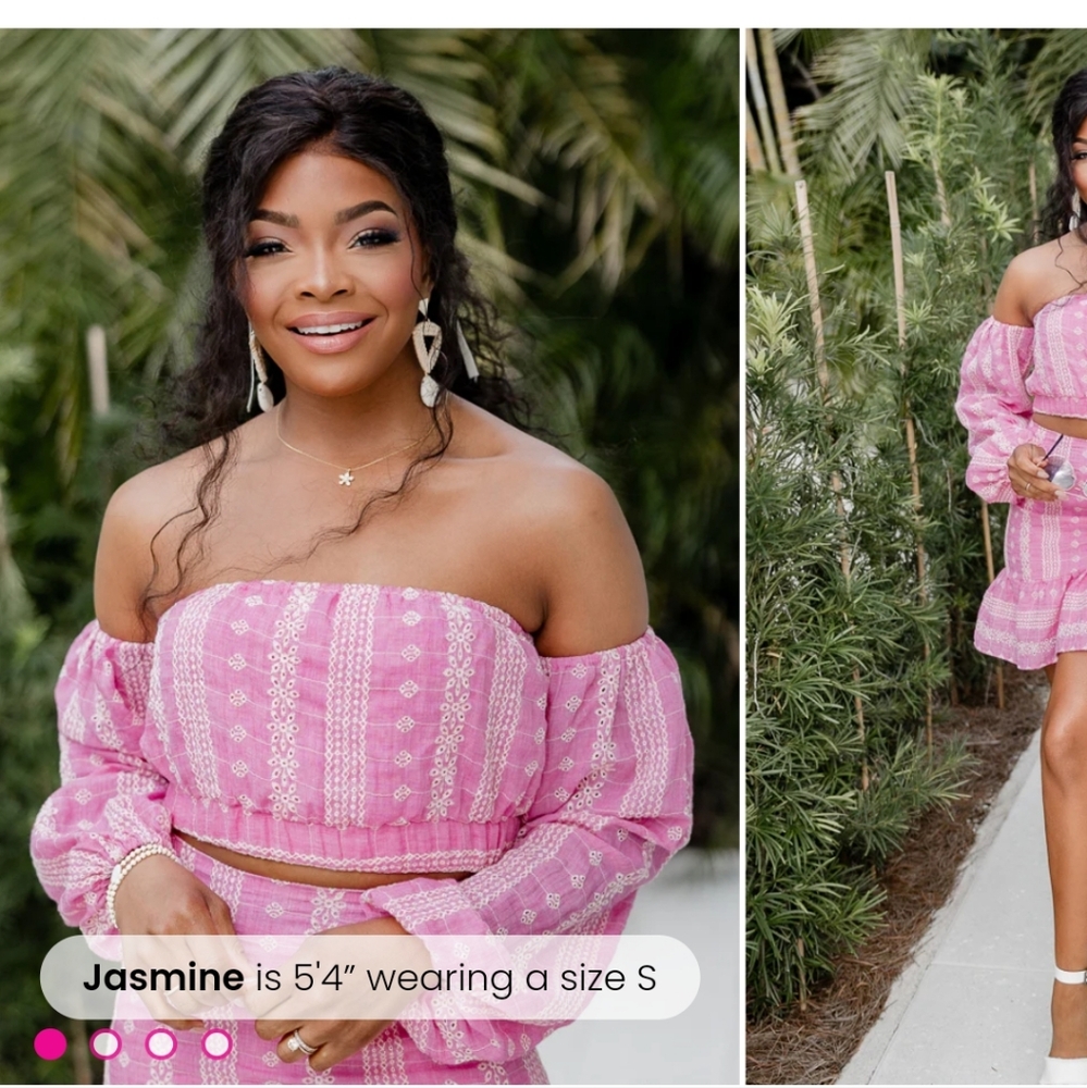 Pink eyelet crop top NWOT